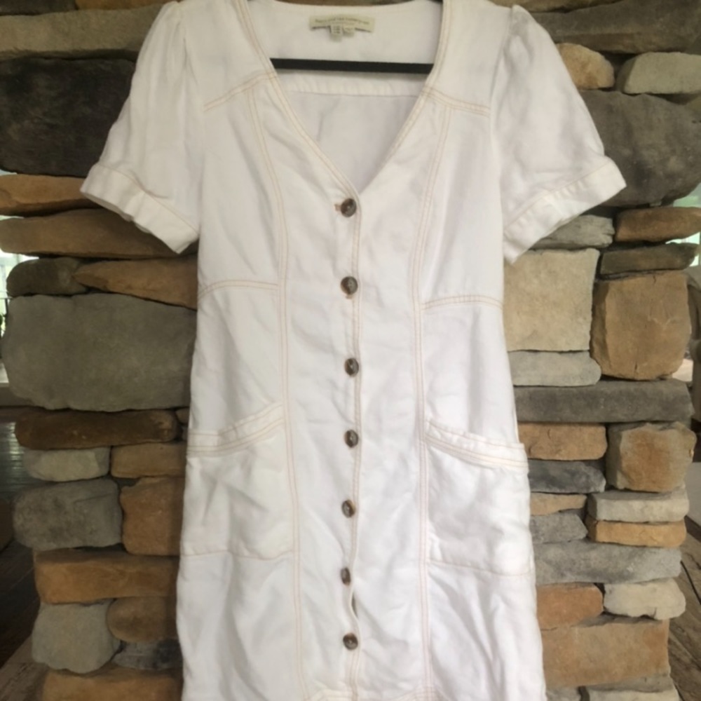 Anthropologie Pilcro White Button-Up Dress